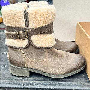 UGG Tan Shearling-Lined Winter Boots